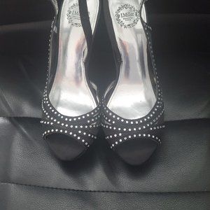 I.MILLER BLACK STUDDED HIGH STILETTO HEELS 7M